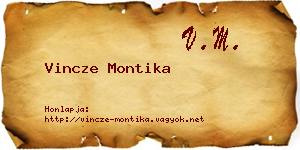 Vincze Montika névjegykártya